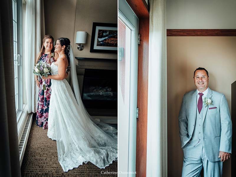 Portraits of bride and groom in Tremblant