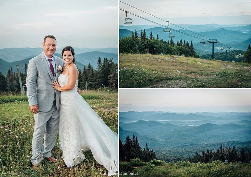 newlyweds at Mont Tremblant summit