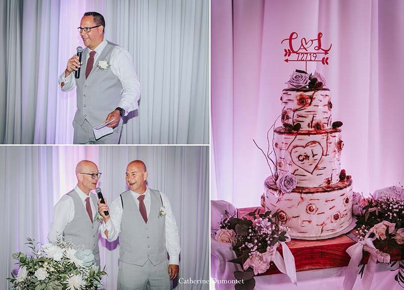 wedding cake and speeches at the Grand Manitou