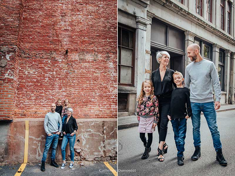 séance famille dans le Vieux-Montréal