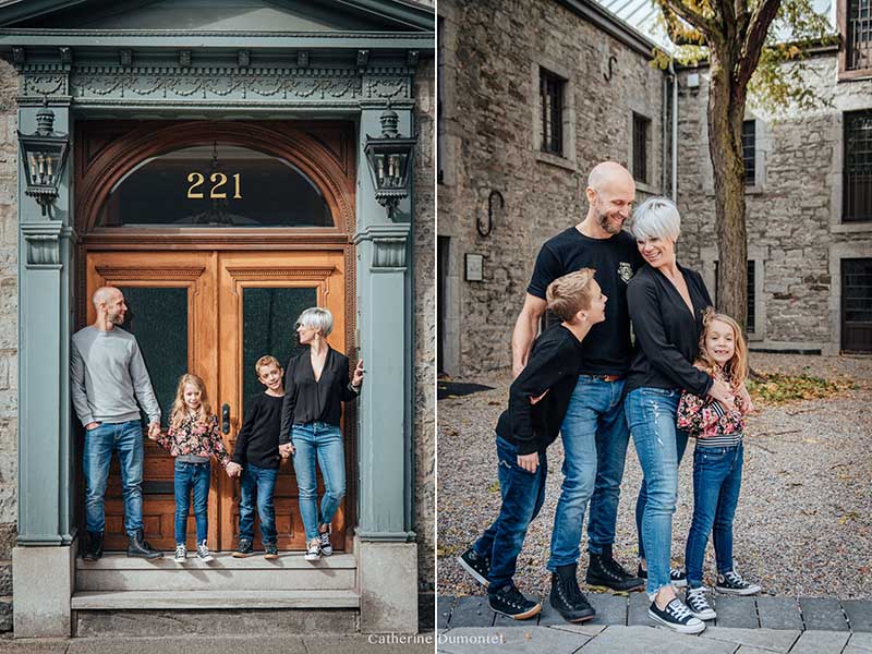 photos de famille dans le Vieux-Montreal