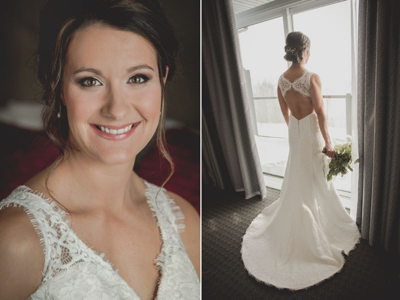 Portrait de la mariée à l'Hôtel Mont-Gabriel
