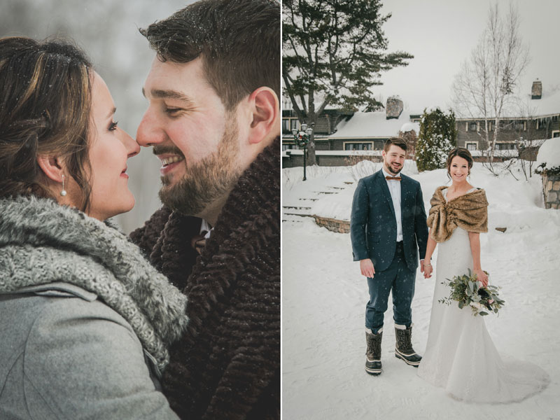 mariage d'hiver au Mont-Gabriel