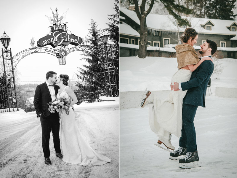 mariage en hiver au Mont-Gabriel