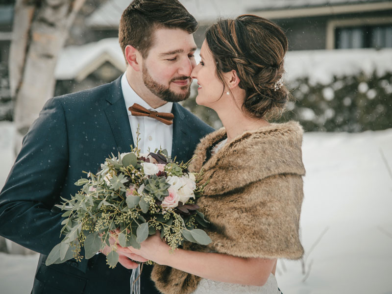 mariage d'hiver au Mont-Gabriel