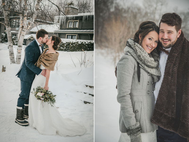 Mariage en hiver dans les Laurentides