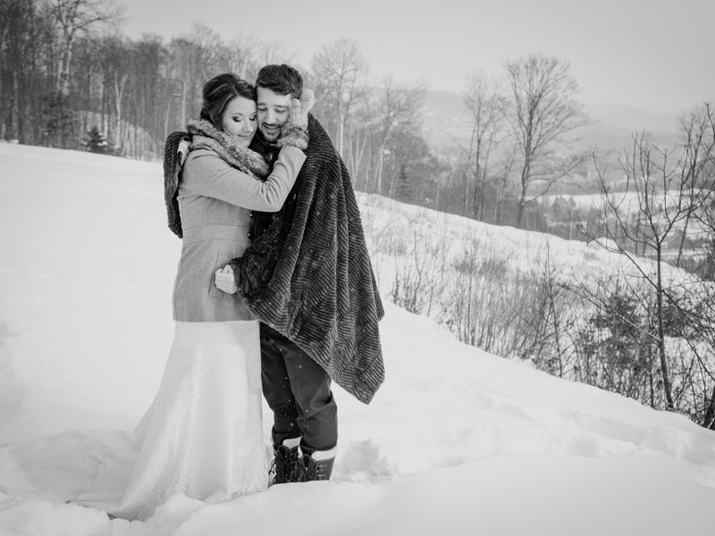 mariage d'hiver au Mont-Gabriel