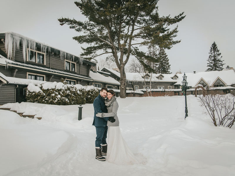 mariage d'hiver au Mont-Gabriel