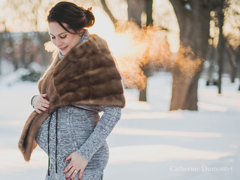 Photos de maternité en hiver