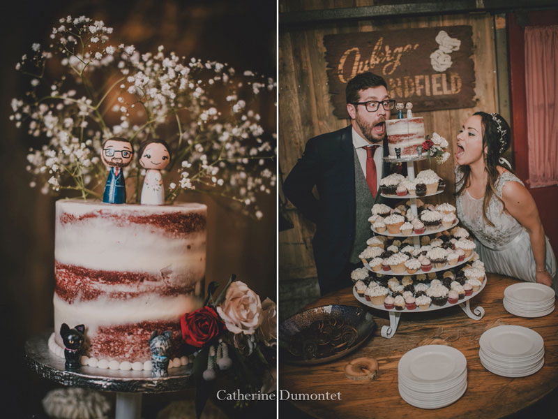 Gâteau et cupcakes de mariage