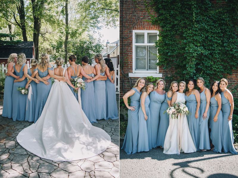 la mariée avec ses demoiselles d'honneur