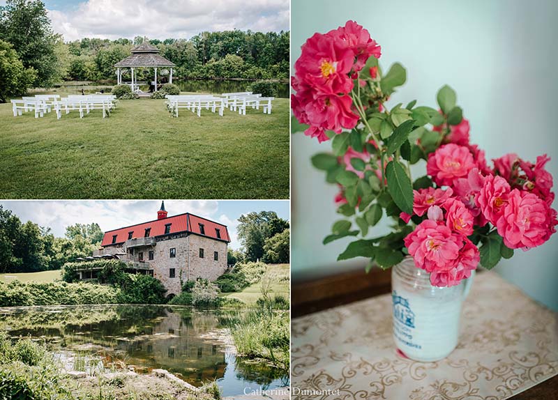 Décorations de mariage au Vieux Moulin à Rigaud
