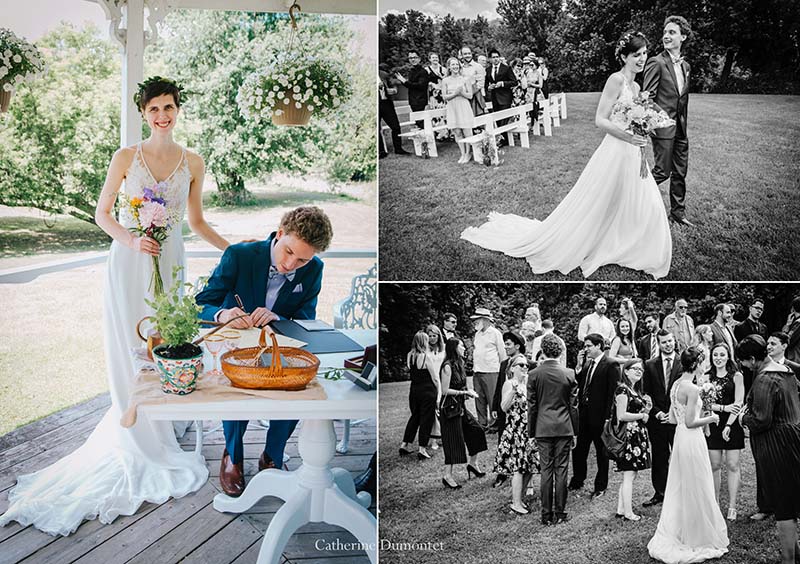 Cérémonie avec les mariés au Vieux Moulin à Rigaud