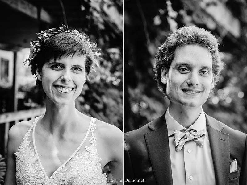 les mariés au Vieux Moulin à Rigaud