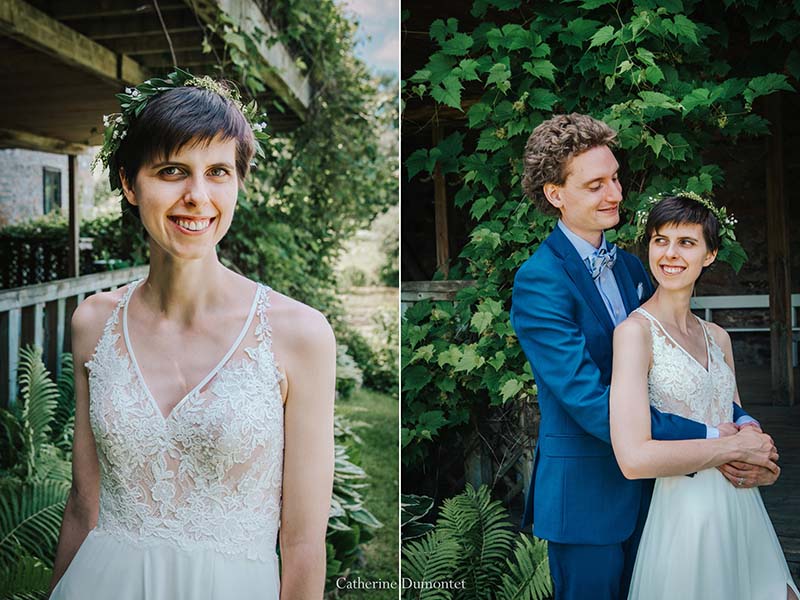 les mariés au Vieux Moulin à Rigaud