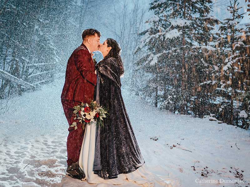 mariage dans la neige au Manoir Montpellier