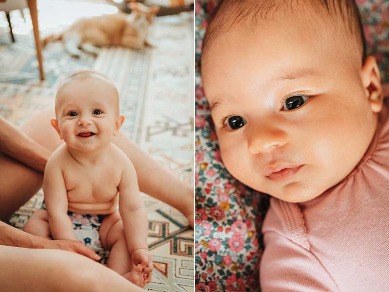 Séances nouveau-né et bébé de sept mois