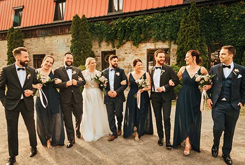 cortège mariage au Vieux Moulin de Rigaud