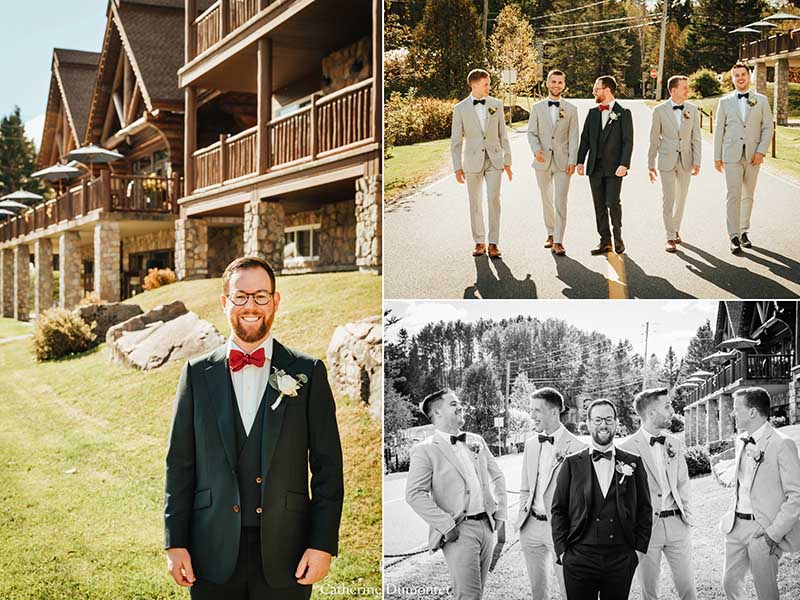 le marié avec ses garçons d'honneur à Tremblant