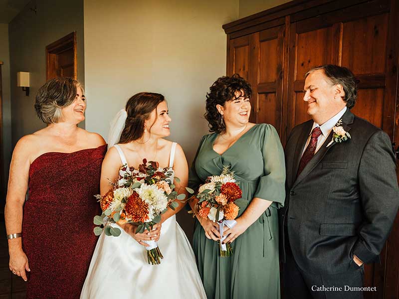 la mariée avec sa famille