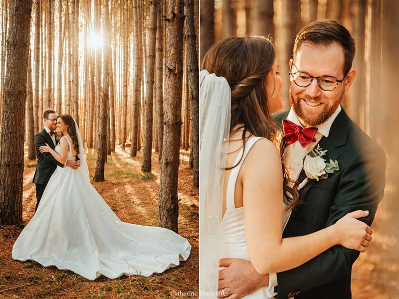 mariage d'automne dans la pinède à Tremblant