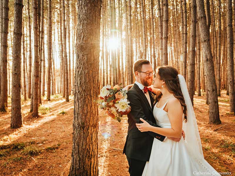 mariage d'automne dans la pinède