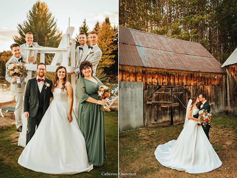 les mariés et leur cortège à Mont-Tremblant