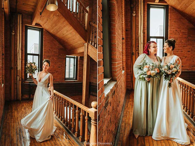 la mariée avec sa demoiselle d'honneur