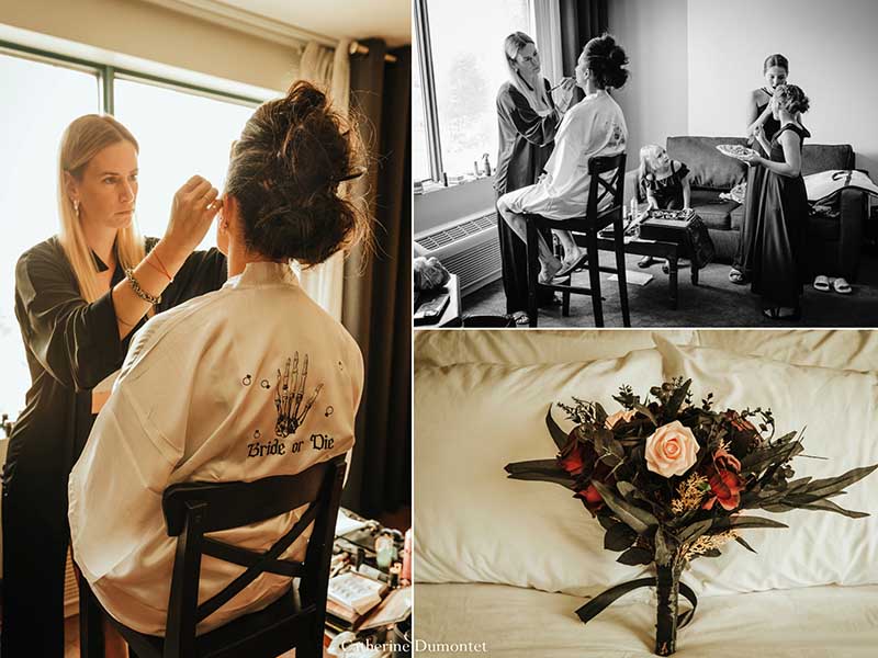 préparatifs mariage à l'Hôtel Château Joliette