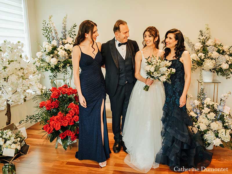 portrait de la famille de la mariée